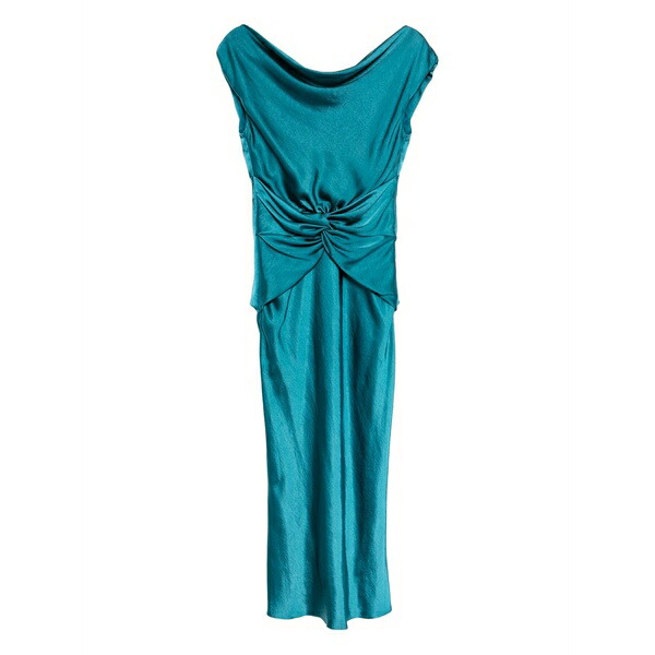 アムサール レディース ワンピース トップス Hammered gathered dress Blue｜asty