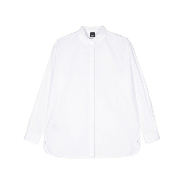 ピンコ レディース シャツ トップス Logo-embroidered shirt White|asty