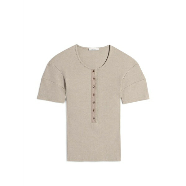 ルメール レディース Tシャツ トップス Buttoned t-shirt Neutrals|asty