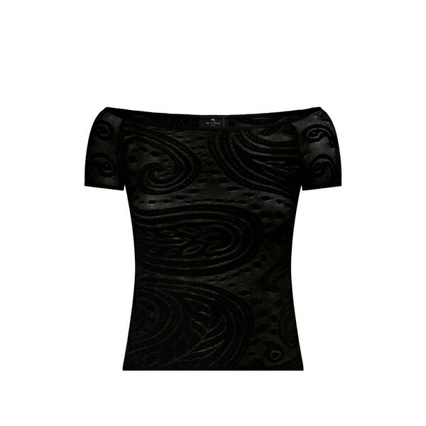 エトロ レディース シャツ トップス Paisley jacquard sweater Black|asty