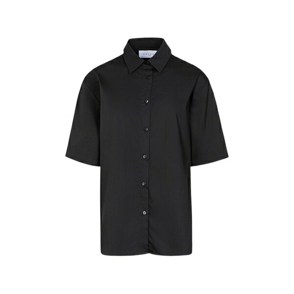 ガレパリ レディース シャツ トップス Short-sleeve cotton shirt Black｜asty