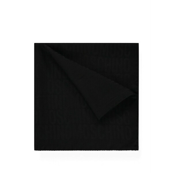 モスキーノ レディース マフラー・ストール・スカーフ アクセサリー Logo-print silk scarf Black｜asty