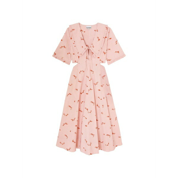 ガニー レディース ワンピース トップス Floral-print cut-out midi dress Pink|asty
