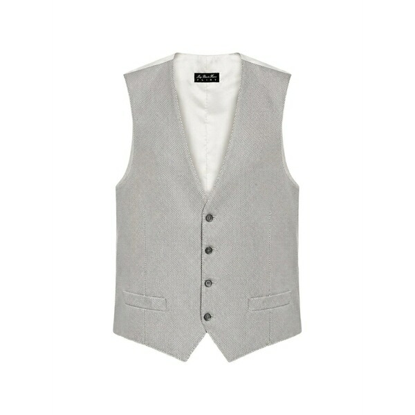 エルビーエム1911 メンズ ジャケット＆ブルゾン アウター Lubiam textured v-neck waistcoat Grey｜asty