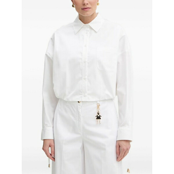 フラコミーナ レディース シャツ トップス Patch-pocket long-sleeve shirt White|asty