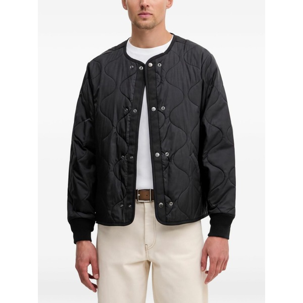 アルファインダストリーズ メンズ ジャケット＆ブルゾン アウター Quilted-finish long-sleeve jacket Black｜asty