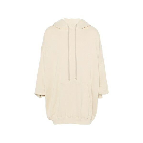 リックオウエンス メンズ パーカー・スウェットシャツ アウター Pouch-pocket oversized hoodie Neutrals｜asty
