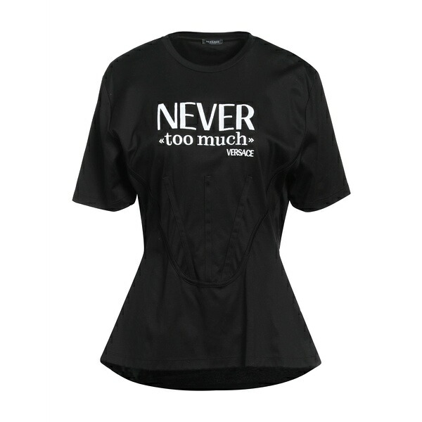【送料無料】 ヴェルサーチ レディース Tシャツ トップス T-shirts Black｜asty