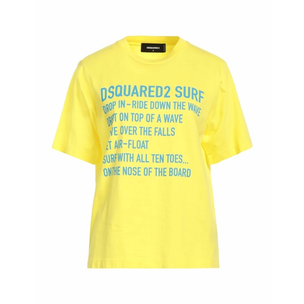 【送料無料】 ディースクエアード レディース Tシャツ トップス T-shirts Yellow
