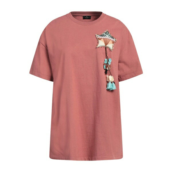 【送料無料】 エトロ レディース Tシャツ トップス T-shirts Red|asty