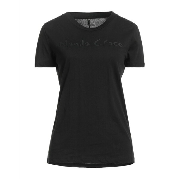 【送料無料】 マニラグレース レディース Tシャツ トップス T-shirts Black