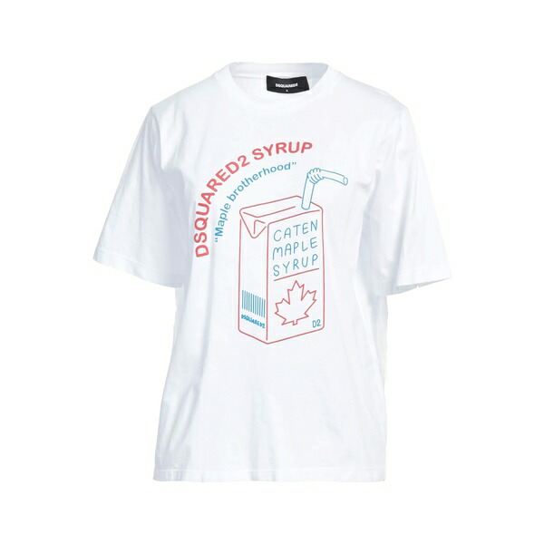【送料無料】 ディースクエアード レディース Tシャツ トップス T-shirts White