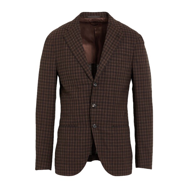 【送料無料】 カルーゾ メンズ ジャケット&ブルゾン アウター Blazers Brown|asty