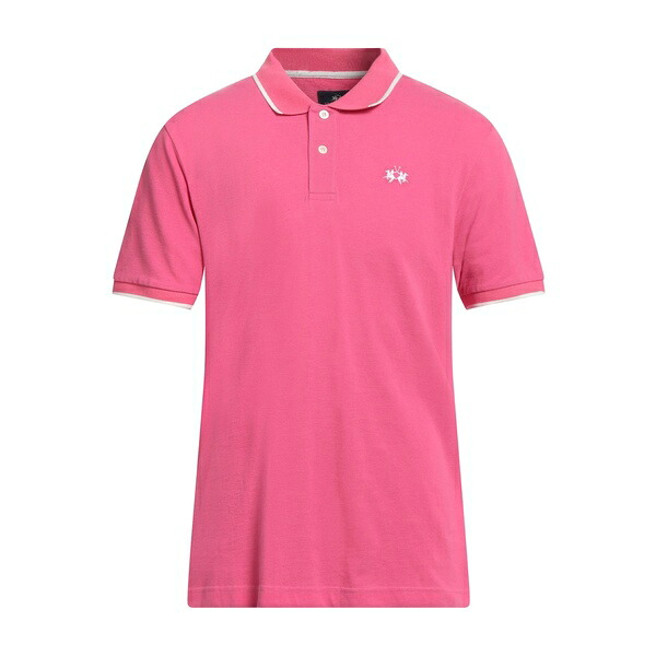 【送料無料】 ラ マルティーナ メンズ Tシャツ トップス Polo shirts Pink|asty
