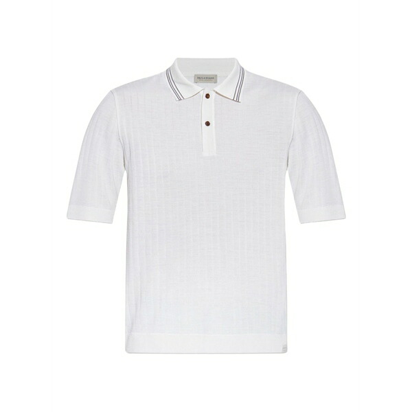 ポールアンドシャーク メンズ ポロシャツ トップス Ribbed polo shirt White｜asty