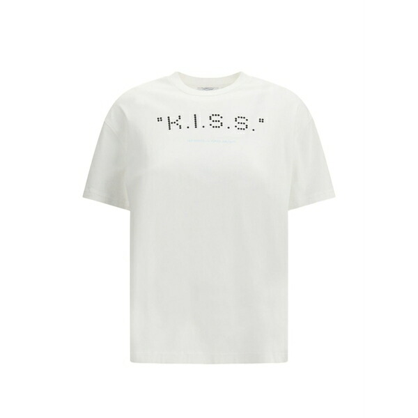 象牙色 レディース プルオーバー トップス Crew-neck t-shirt White