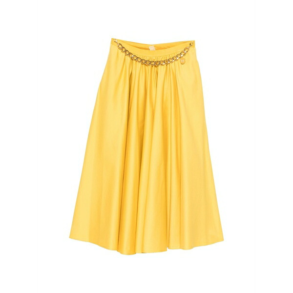 エリザベスフランキ レディース スカート ボトムス Chain-detail midi skirt Yellow｜asty