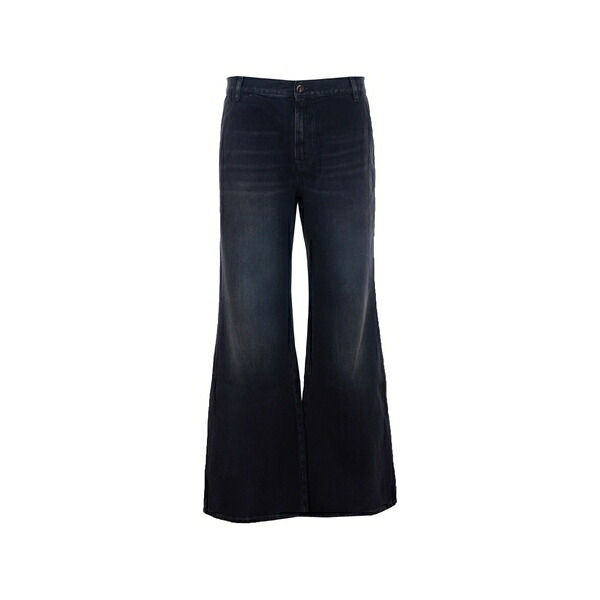 アミリ メンズ デニムパンツ ボトムス Logo-patch wide-leg jeans Grey｜asty