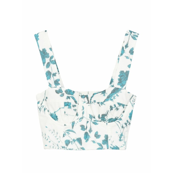 アーデム レディース シャツ トップス Floral-print crop top White｜asty
