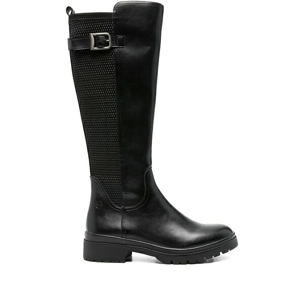 タマリス レディース ブーツ シューズ Platform buckle-detail knee-high boots Black｜asty