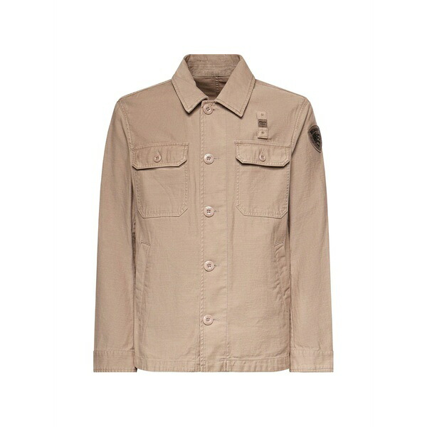 ブラウアー メンズ ジャケット＆ブルゾン アウター Goodale logo-patch jacket Neutrals｜asty