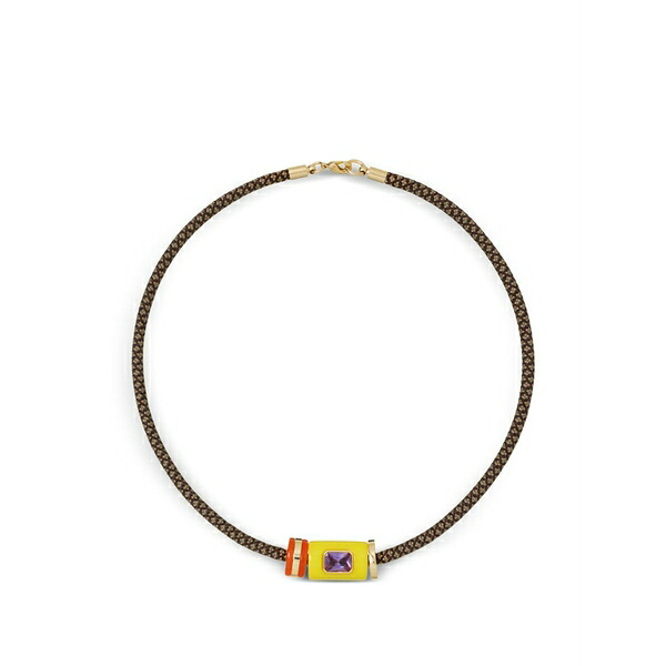 ロクサンヌ・アスリン レディース ネックレス・チョーカー・ペンダントトップ アクセサリー Cylinder crystal-embellished necklace Yellow｜asty 36,270円
