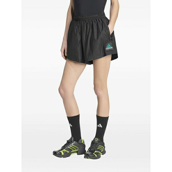 アディダス レディース カジュアルパンツ ボトムス Equipment logo-patch shorts Black|asty