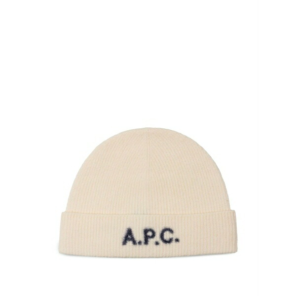 アーペーセー メンズ 帽子 アクセサリー Logo-jacquard hat Neutrals｜asty