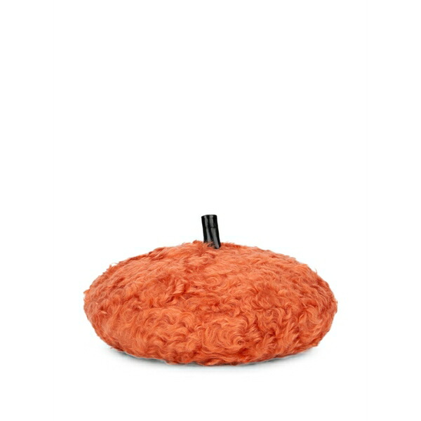 モスキーノ レディース 帽子 アクセサリー Boucl£-texture beret Orange|asty