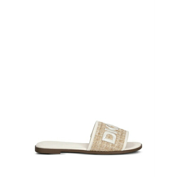 ダナ キャラン ニューヨーク レディース サンダル シューズ Logo-embroidered woven sandals Neutrals｜asty