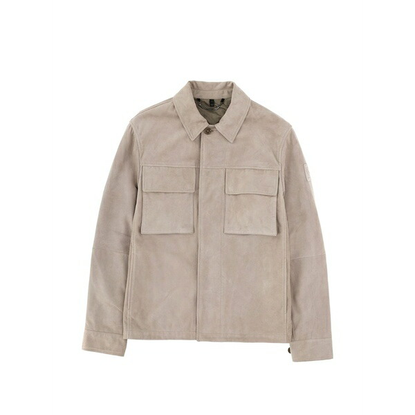 ベルスタッフ メンズ ジャケット＆ブルゾン アウター Leather shirt jacket Neutrals｜asty