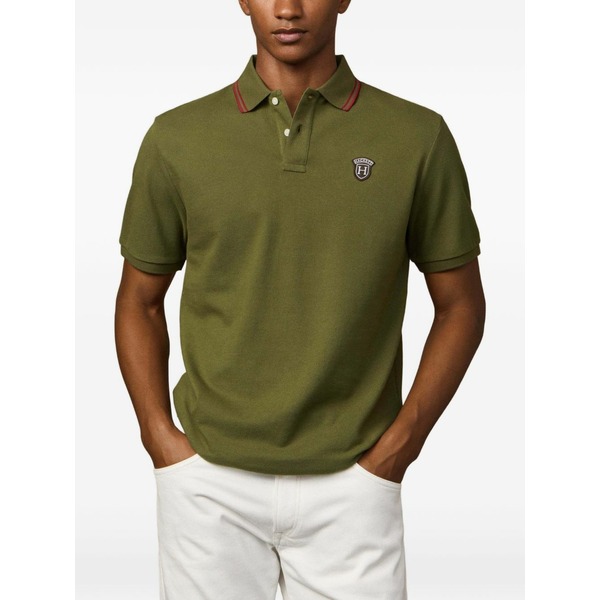 ハケット メンズ ポロシャツ トップス Badge polo shirt Green｜asty