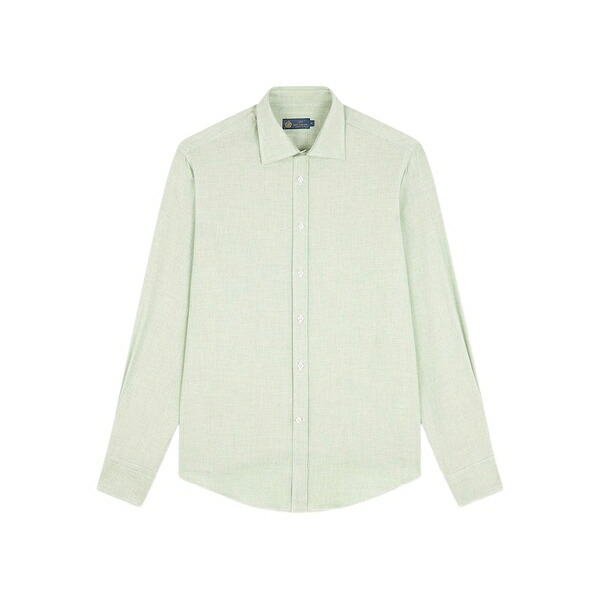 ポールアンドシャーク メンズ シャツ トップス Long-sleeve collared shirt Green｜asty