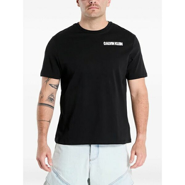 カルバンクライン メンズ Tシャツ トップス Cube-print t-shirt Black｜asty