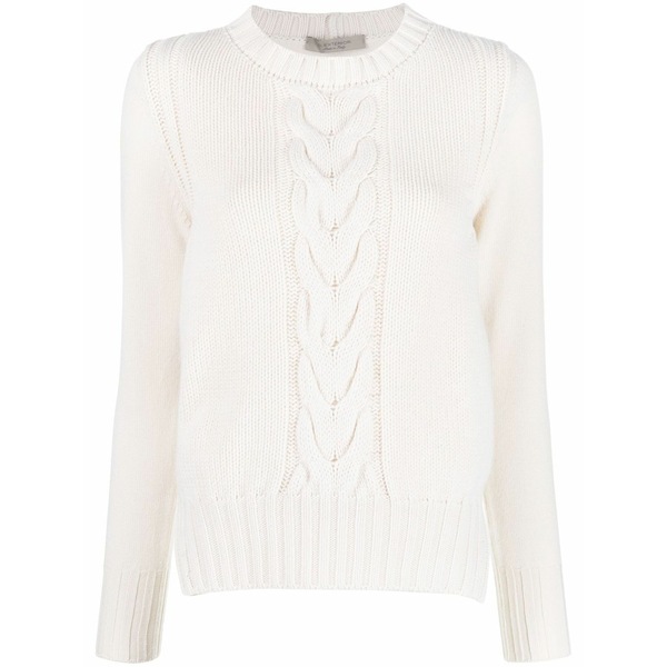ディー・エクステリア レディース ニット&セーター アウター Cable-knit crew-neck sweater Neutrals｜asty