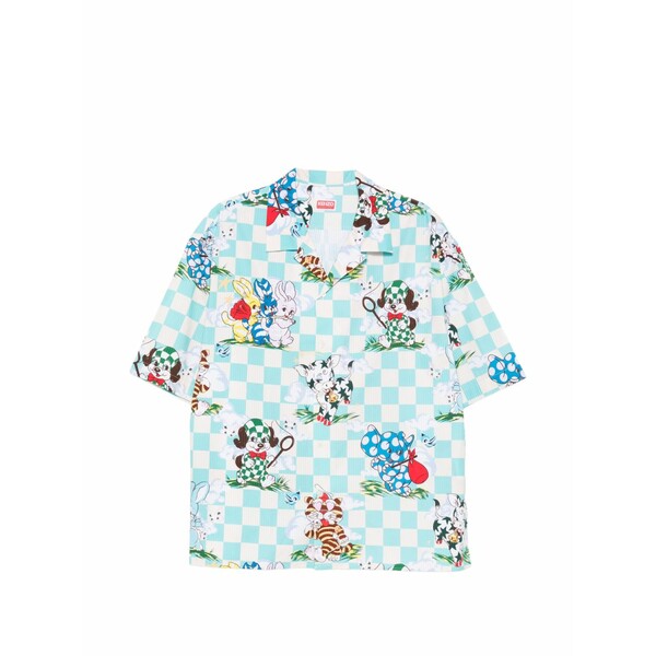 ケンゾー メンズ シャツ トップス Check-print shirt Blue｜asty 66,440円