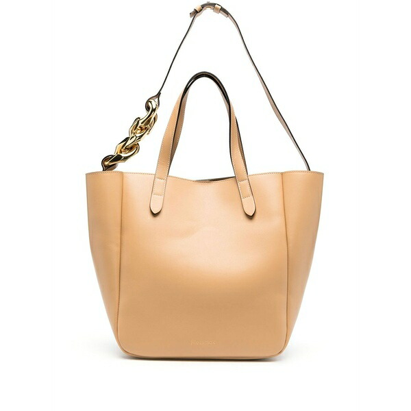 J.W.アンダーソン レディース トートバッグ バッグ Chain-detail leather tote Neutrals｜asty