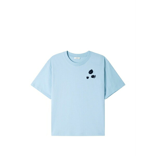 サンドロ メンズ Tシャツ トップス Floral-print t-shirt Blue|asty