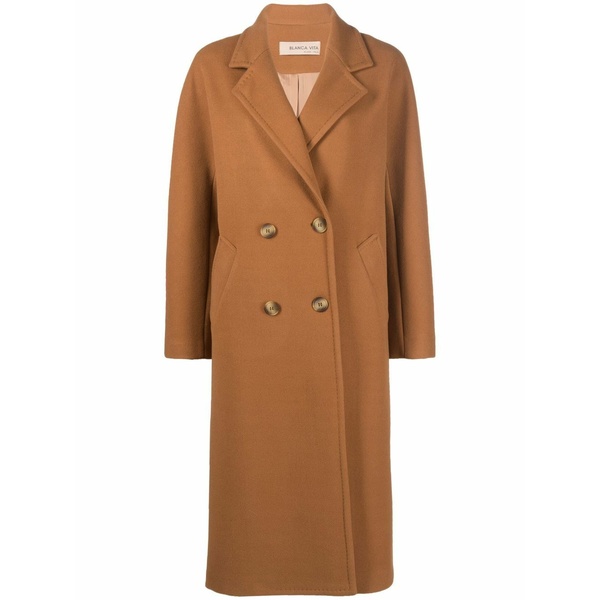 ブランカ ヴィータ レディース コート アウター Double-breasted coat Brown｜asty