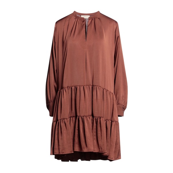 【送料無料】 モモン レディース ワンピース トップス Mini dresses Brown