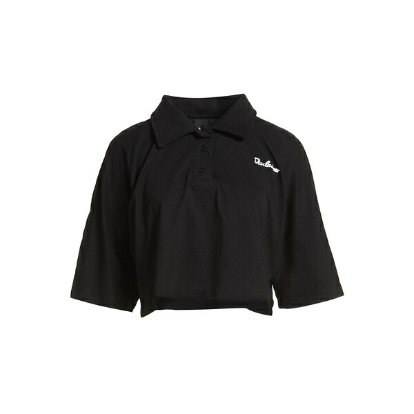【送料無料】 ディスクレイマー レディース Tシャツ トップス Polo shirts Black｜asty