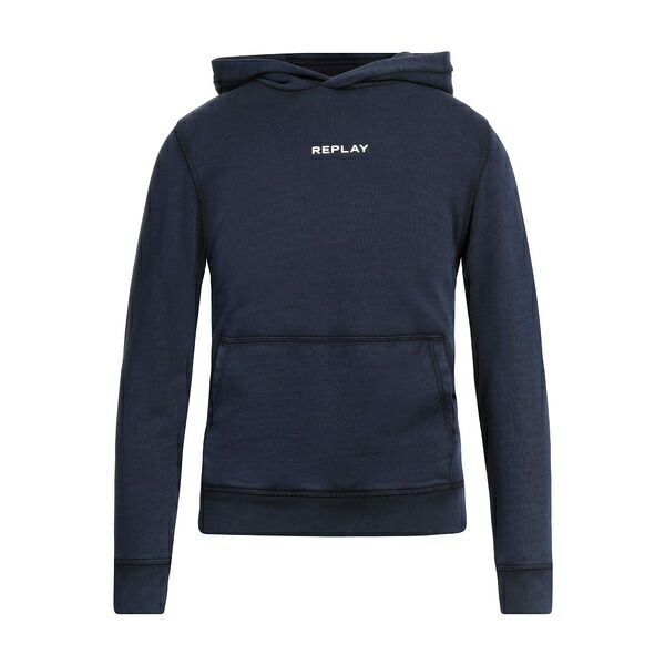 【貨物輸送無料】 リプレー メンズ パーカー・スウェットシャツ アウター Sweatshirts Blue