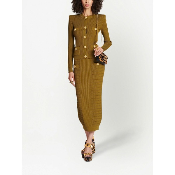 バルマン レディース ワンピース knitted トップス button-front dress