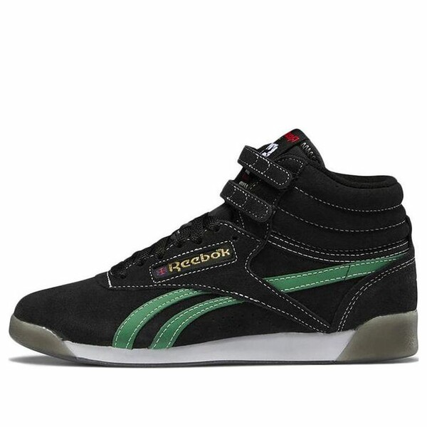Reebok リーボック レディース スニーカー  【(WMNS) Reebok Freestyle High \u0027Human Rights Now! - Black Green\u0027 HQ4141】  大きさ US_6.5(23.5糎)