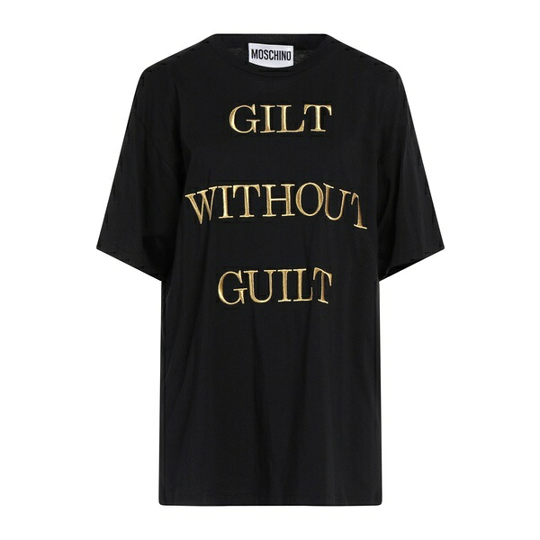 【貨物輸送無料】 モスキーノ レディース プルオーバー トップス T-shirts Black