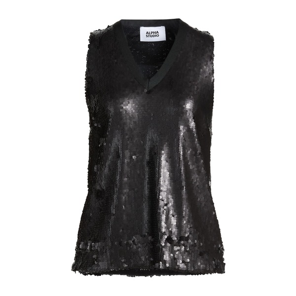 【貨物輸送無料】 アルファス テューディオ レディース プルオーバー トップス Tops Black