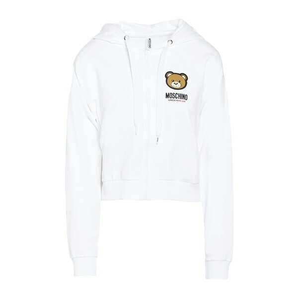 【貨物輸送無料】 モスキーノ レディース パーカー・スウェットシャツ アウター Sweatshirts White