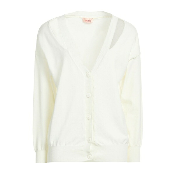【貨物輸送無料】 コンタット レディース ジレー アウター Cardigans White