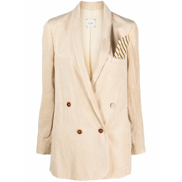 アリジ レディース ジャケット＆ブルゾン アウター Double-breasted corduroy blazer Neutrals｜asty 53,280円