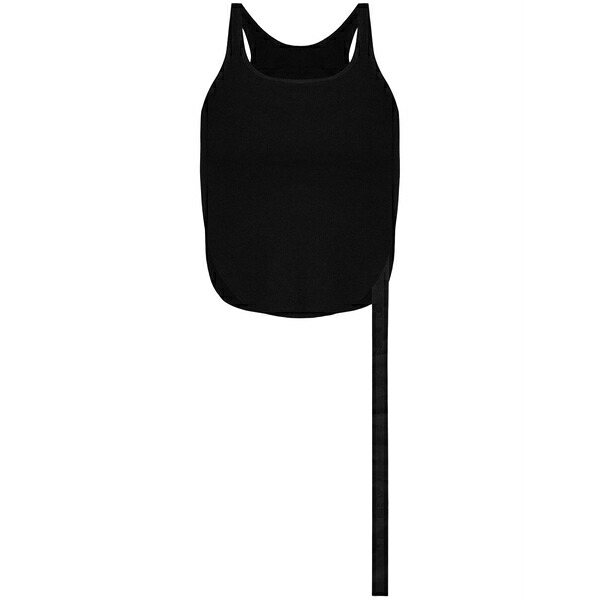 リックオウエンス レディース カットソー トップス Asymmetric cotton cropped top Black